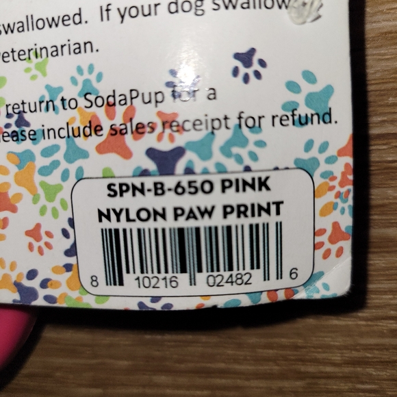 SodaPup Paw Print Power Chewer Dog Toy Pink New - Picture 6 of 9